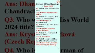 Current Affairs June 2025 | Must-Know GK Updates