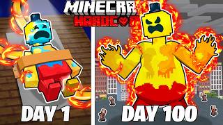 I Survived 100 Days as FIRE DOEY in HARDCORE Minecraft