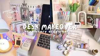 desk makeover ‧₊˚🖇️ how i organize my stationery + shopee & temu finds | pinterest inspired 🍡