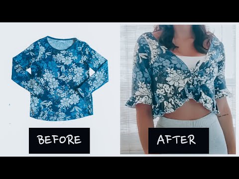 DIY - How to make a TOP from a T-Shirt  Easy T Shirt Upcycling idea