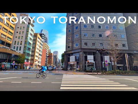 4K Japan Walk - Tokyo Toranomon without people under covid-19