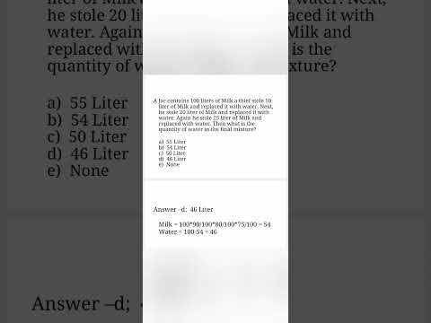 Alligation and mixtures