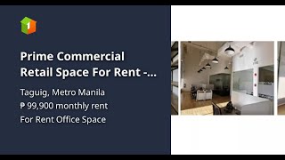 Prime Commercial Retail Space For Rent - Cyber Sigma Taguig (Ground Floor)