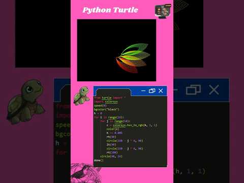 Mesmerizing Python Turtle Art 🌈 | 30 Seconds of Pure Satisfaction!