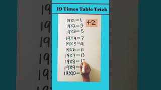 19 Times Table # tips and tricks #shorts