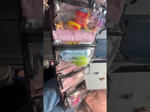 mom hack: all stored in a travel cosmetic bag 💖 #diy #toddler #mom #hack #lifehacks #travel #plane