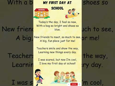 First Day At School Poems in English | English poem for kids | #shorts @KnowledgeTreasure300