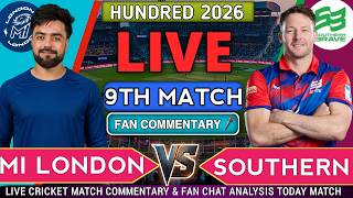 MI London vs Southern Brave Live |MIL vs SOB Live Score & Commentary 9th 100 Ball Match|Hundred 2026