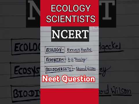Ecology Scientists Ncert (NEET) #ytshorts #biology #neettrickstolearn
