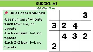 4×4 Sudoku Blitz! Can You Solve It? #sudoku #mathpuzzle #mathchallenge #mathtest  #mathtrick