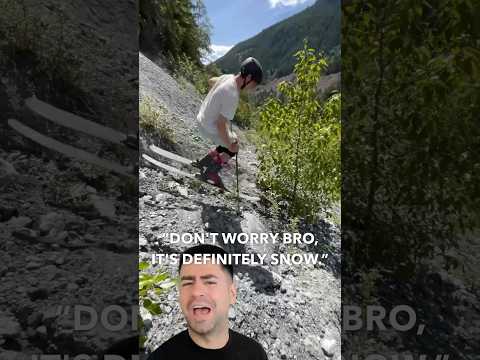 Smart skier goes down rocks ⛷️