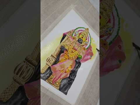 करवीर निवासिनी श्री महालक्ष्मी (अंबाबाई ) watercolor painting #kolhapur  #mahalaxmi  #ambabai