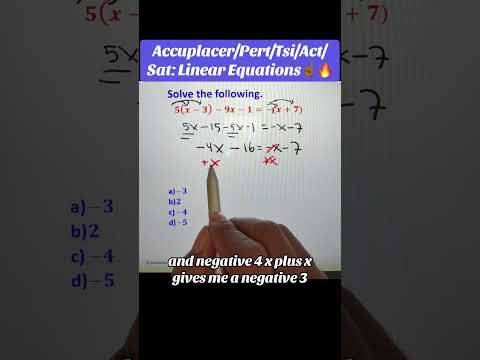 Accuplacer/Sat: Linear Equation☝🏾🔥 #maths #algebra #fyp #linearequations