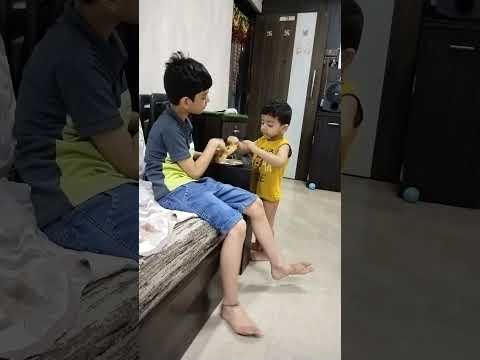 Having Food with your brother only happens in childhood, it becomes a dream when you grow younger.