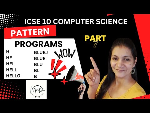 ICSE CLASS  9 & 10 : How to write java pattern program - Part 7