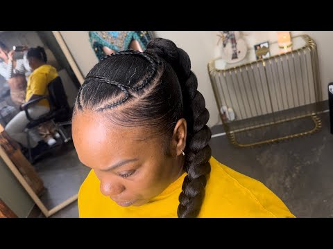 Sleek Braided Ponytail with Small Braids | Protective Style Transformation