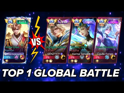 Top 1 Aamon VS Top 1 Xavier,  Karina & Lunox - Top 1 Global Aamon by RRQ HadiichaOky.. - MLBB