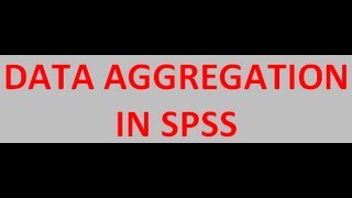 How to aggregate data in SPSS (Data Aggregation)