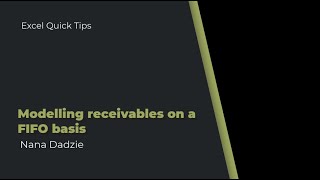 Excel Quicktips: Modelling receivables on a first in, first out basis