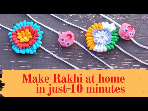 How to make Rakhi at home with cotton bud | Easy Rakhi making ideas for Rakshabandhan | DIY for kids