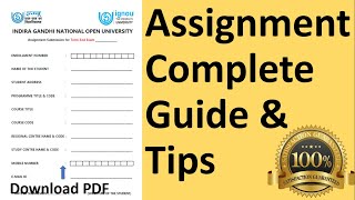 IGNOU Assignment Front Page Download | How to Fill Assignment Front Page | Full Guide & Tips