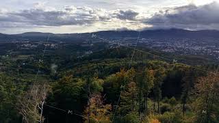 Stunning and Scenic Aerial View of Lush Rolling Hills and Verdant Forests in Autumn Season