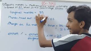Q9 Ex 7A Percentage | ICSE Math Class 8 | S. Chand Solutions | OP Malhotra |
