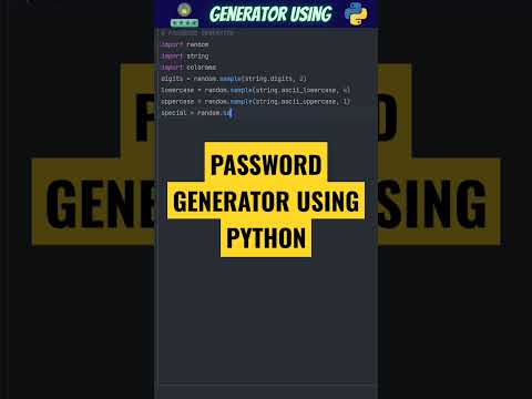 RANDOM PASSWORD GENERATOR USING PYTHON 🤯🤯🤯 #python #shorts #password #pythonshorts
