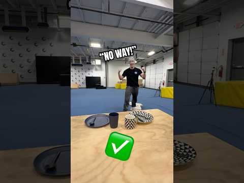 FLIP VS TABLE CLOTH TRICK! #shorts