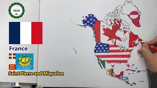 Drawing 2026 North America flag map drawing | 2026 North America Flag map drawing