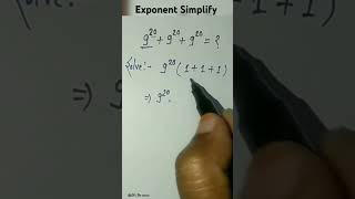 Exponent Simplify ❣️#mathstheseries #maths #youtubeshorts #simplificationtrick