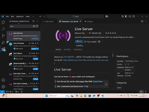 js tutorial | JS injection to HTML and Live Server