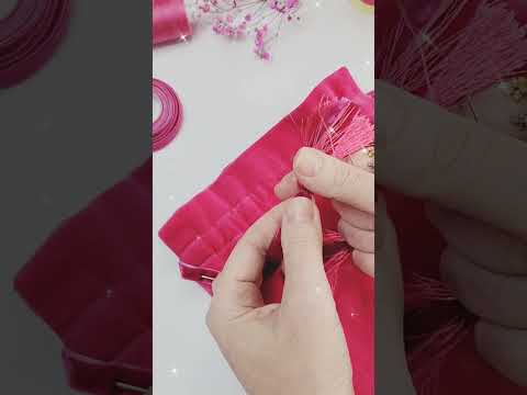 Handmade Beautiful Bag, Attaching the tassel to the Ribbon #handcraft  #shorts  #sewinghacks
