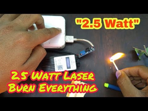 2.5 Watt 12 volt Burning Laser ☢️ On 5 volt DC || DC to DC Booster || High Power Laser