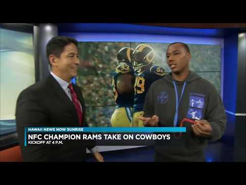 Lil cuz, Marcus Peters doing the traffic report in Honolulu.