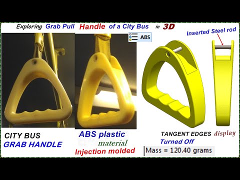 Exploring a City Bus Grab Handle in 3D, #3Dmodeling,#SolidWorks,#fusion360, #injectionmolding