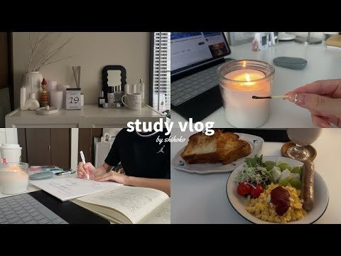 study vlog💻｜実家暮らし大学生の日常｜実は約1ヶ月も体調を崩していた話🤒｜ひたすら勉強モチベーションを上げる1日🧺🫧