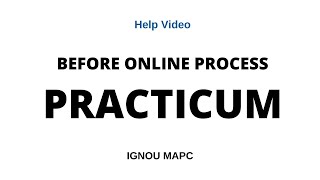 IGNOU MAPC | Practical File / Book for 1st Year | Practicum Process | Before Dec'19 | Psychology