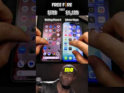 nothing phone 3 vs iphone 16 pro max freefire test #freefire #freefiremax #speed #test