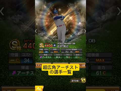 プロスピ　超広角アーチストの選手一覧＃プロスピ＃プロスピA＃野球＃プロ野球＃アーチスト＃超広角打法