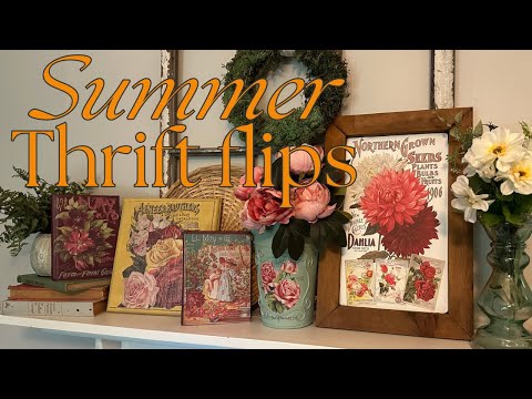 Summer Thrift Flips using IOD Seed Catalogue and Ephemeral Melange Transfer/Thrift store makeovers