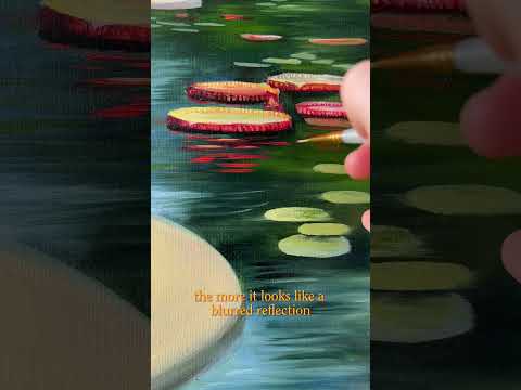 "How I Paint Water" Part 2: Lilypads #cozyart #paintingprocess#paintingtips