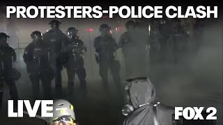 LIVE | Protesters, riot police clash outside ICE facility