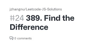 Find a difference leet code-389 #javascript #array #programming #codinglife #information #nodejs