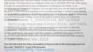 C_HANATEC141, SAP Certified Technology Associate (Edition 2014) - SAP HANA