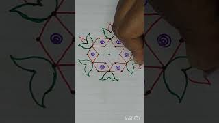 5*3 kolam🌺Simple mid dot kolam🌺Easy kolam #indianart #indianrangole #hdrangoli #muggulu