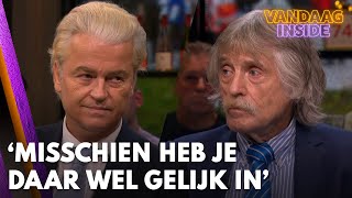 Geert Wilders reageert op kritiek Johan Derksen: 'Misschien heb je daar wel gelijk in'