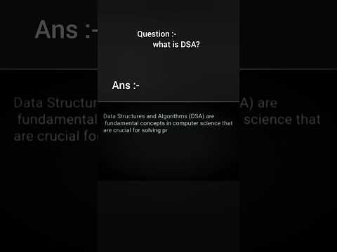 What is dsa. #datastructuresandalgorithmsinpython #whatisdsa #coding