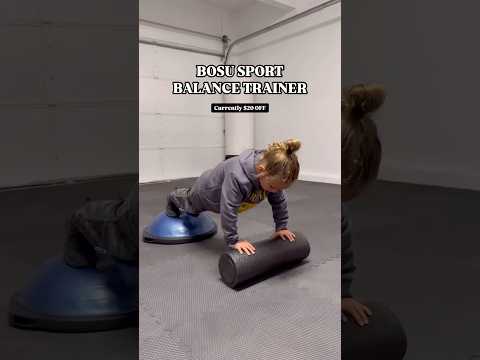 Six year-old mastering the BOSU push-up clap challenge 👏 ￼($20 OFF the sport balance trainer) 👀￼