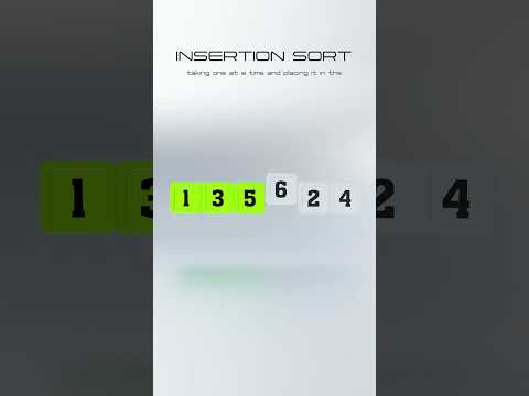Insertion sort algorithm explanation using 3D explanation. #programming #coding #insertionsort #code
